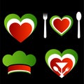 Italian cuisine symbols Royalty Free Stock Photo