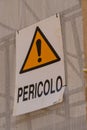 Italian danger sign Royalty Free Stock Photo