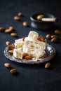 Italian delice almond torroe or nougat Royalty Free Stock Photo