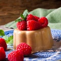 Italian dessert coffee panna cotta Royalty Free Stock Photo