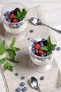 Italian dessert panna cotta Royalty Free Stock Photo