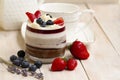 Panna cotta with berries and berry jelly 4 Royalty Free Stock Photo