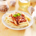 Italian dish with penne pasta