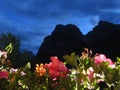 Italian Dolomites landscape from La Villa village by night . Bolzano, South tyrol, Italy Royalty Free Stock Photo