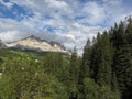 Italian Dolomites landscape from La Villa village in summer . Bolzano, South tyrol, Italy Royalty Free Stock Photo