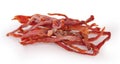 Italian dried ham in white isolated