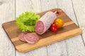 Italian dry Saliami pork sausage