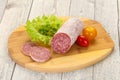 Italian dry Saliami pork sausage