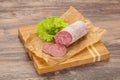 Italian dry Saliami pork sausage