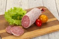 Italian dry Saliami pork sausage