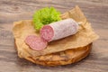 Italian dry Saliami pork sausage