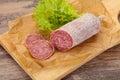 Italian dry Saliami pork sausage