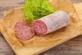 Italian dry Saliami pork sausage