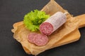 Italian dry Saliami pork sausage