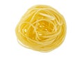 Italian egg pasta nest isolated on white background Royalty Free Stock Photo