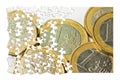 Italian euro coins group on white background - concept image in