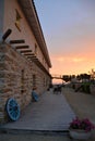 Italian Farm in Sardinia at sunset. Rural scenery