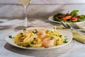 Italian Fettuccine Alfredo Shrimp