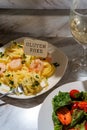 Italian Fettuccine Alfredo Shrimp Royalty Free Stock Photo