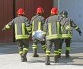 Italian firefighters with INJURED
