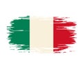 Italian flag brush grunge background. Vector illustration. Royalty Free Stock Photo