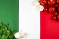 Italian flag with food Royalty Free Stock Photo