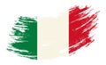 Italian flag grunge brush background. Vector illustration. Royalty Free Stock Photo