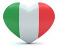 Italian Flag Heart, 3d illustration