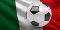 Italian flag, Italy soccer ball, football, 3D render Royalty Free Stock Photo