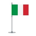 Italian flag on the metallic pole, illustration