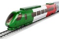 Italian flag painted on the high speed train. Rail travel in the Italy, concept. 3D rendering Royalty Free Stock Photo