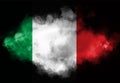 Italian flag performed from color smoke on the black background. Abstract symbol Royalty Free Stock Photo