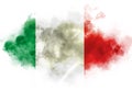 Italian flag performed from color smoke on the white background. Abstract symbol Royalty Free Stock Photo