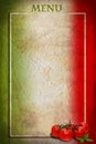 Italian flag with tomatoes and frame