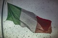 Italian flag under sad rain drops: conceptual