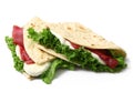 Italian flat bread on white background Royalty Free Stock Photo