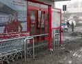 Italian floods aftermath and cleanup, supermarket Royalty Free Stock Photo