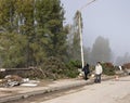 Italian floods aftermath - sunny morning walk Royalty Free Stock Photo