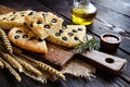 Italian Focaccia with olives and rosemary