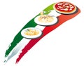 Logo Italian Food Festaurant. Banner. Pizza, Tortellini, Carbonara Spaghetti