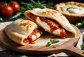 Italian food - calzone. An italian traditional food calzone Royalty Free Stock Photo