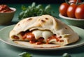 Italian food - calzone. An italian traditional food calzone Royalty Free Stock Photo