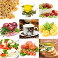 Italian food collage Royalty Free Stock Photo