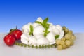 Italian food fior di latte of mozzarella of buffalo