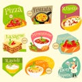 Italian Food Labels Set