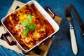 Italian Food. Lasagna plate. Royalty Free Stock Photo