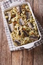 Italian food: pasta with sardines, fennel, raisins and pine nuts Royalty Free Stock Photo