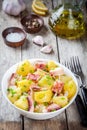 Italian food: salad with octopus, potatoes and onions Royalty Free Stock Photo