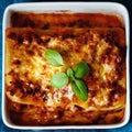 Italian Food Style. Lasagna plate.