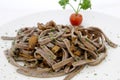 Italian food - tagliatelle with mushroom sauce